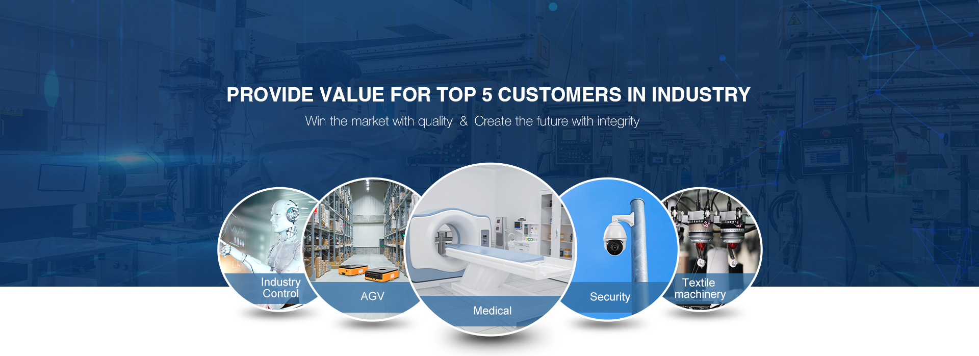Provide value for TOP 5 customers in industry