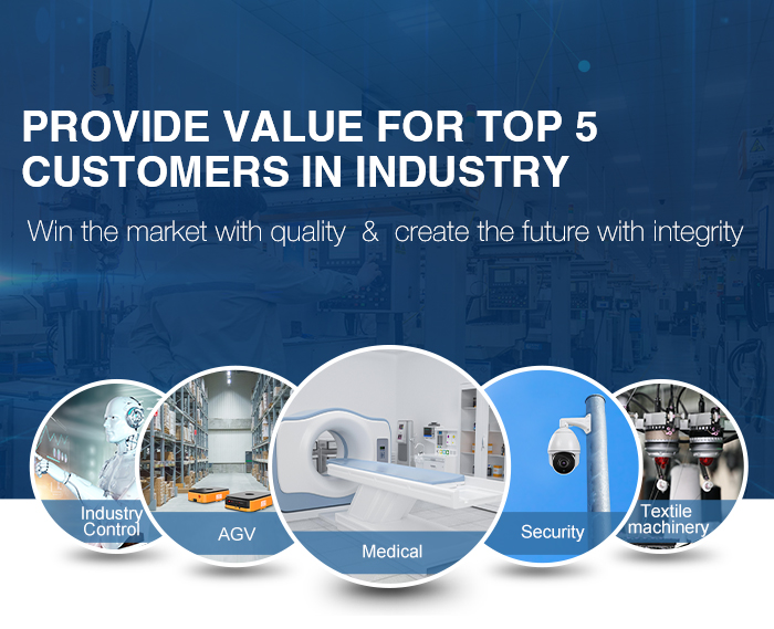 Provide value for TOP 5 customers in industry